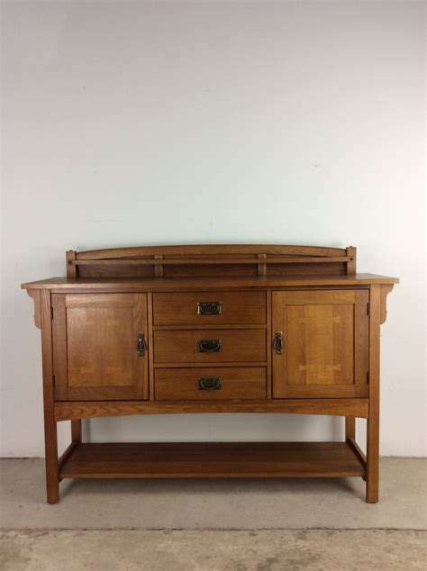 Vintage Oak Sideboard Credenza by Bassett Furniture — APV Modern