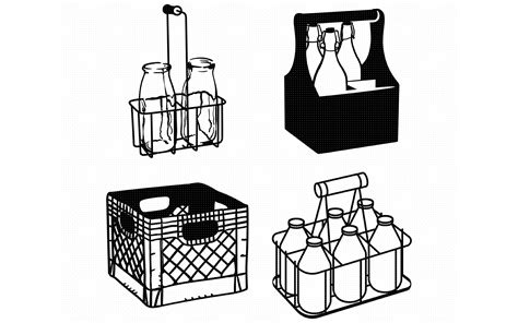 Milk Glass Bottle Carrier Milk Crate Svg Dxf Png Eps Cricut By Crafteroks Thehungryjpeg