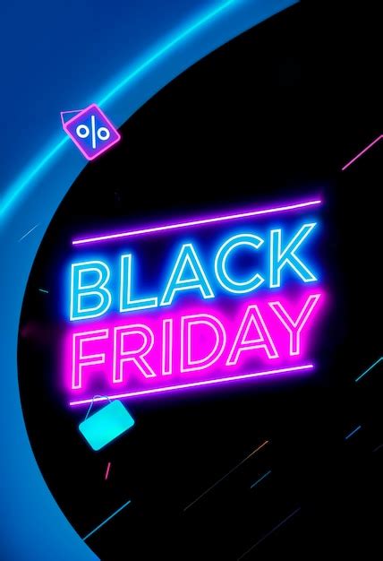 Renderiza O D Do Logotipo De N On Da Black Friday Imagem Gerada Ia