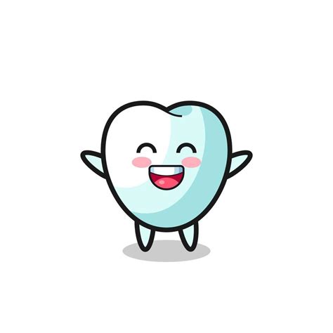 Happy Baby Tooth Cartoon Character 12045985 Vector Art At Vecteezy
