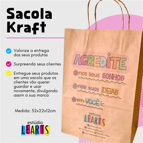 Sacolas Personalizadas De Papel Kraft Sua Logo Acredite Nos Seus