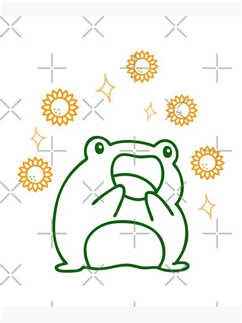 Frog Aesthetic Cottagecore Cottage Core Kawaii Frog Sunflower
