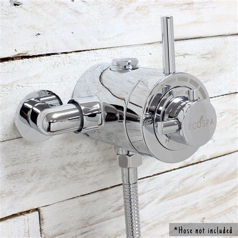 Thermostatic Concentric Exposed Shower Mixer Valve Chrome 1 Outlet Twin