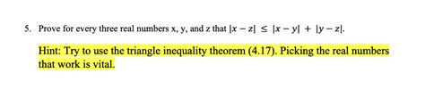 Solved 5 Prove For Every Three Real Numbers X Y And Z That Chegg