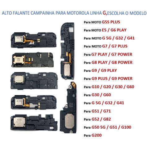 Alto Falante Campainha Viva Voz Motorola Moto G5 G6 G7 Plus G8