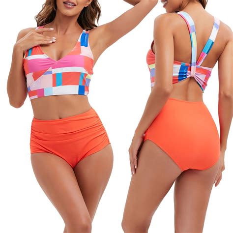 Travelwant Pcs Set Women Halter Bikini Swimsuit High Waist Swimwear