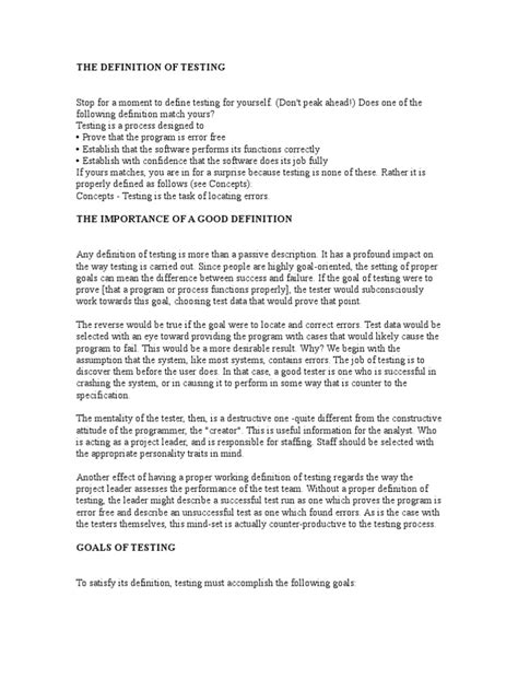 definition  testing  software testing epistemology