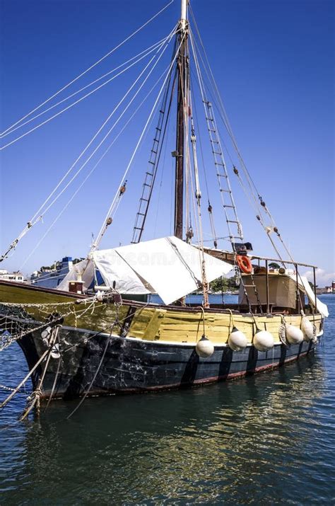 Old Sailboat Still In The Harbor Stock Image Image Of Harbour