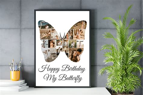 Butterfly Photo Collage Canva Photo Butterfly Template Etsy