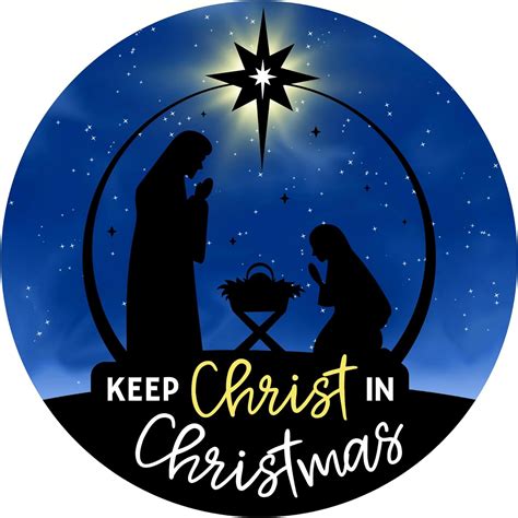 Blue Keep Christ In Christmas Magnet Religious Nativity