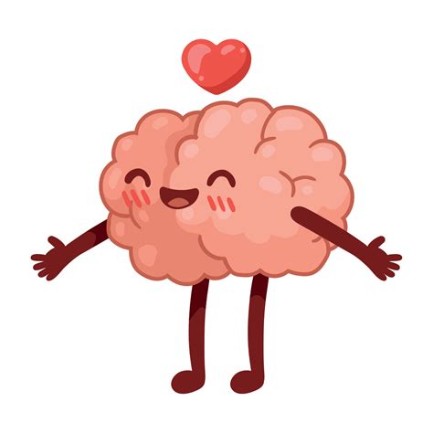 Brain In Love Comic Character 10426984 Vector Art At Vecteezy