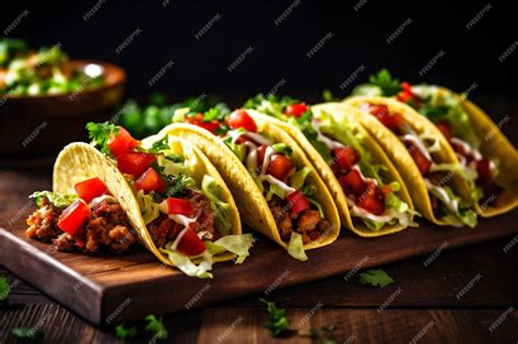 Premium Photo Tomato Chili Fresh Food Taco Meal Sauce Mexican Pepper Vegetable Generative Ai