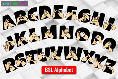 Bsl British Sign Language Alphabet Svgs Graphic By Able Lingo · Creative Fabrica