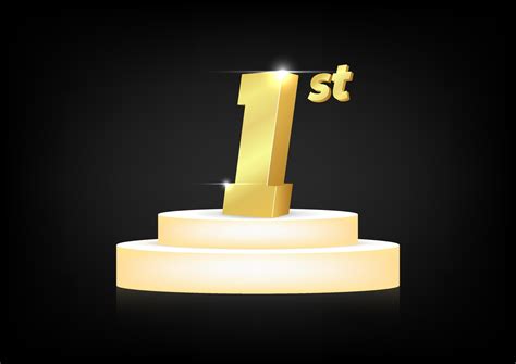 Golden 1 St Number On Podium 2028235 Vector Art At Vecteezy