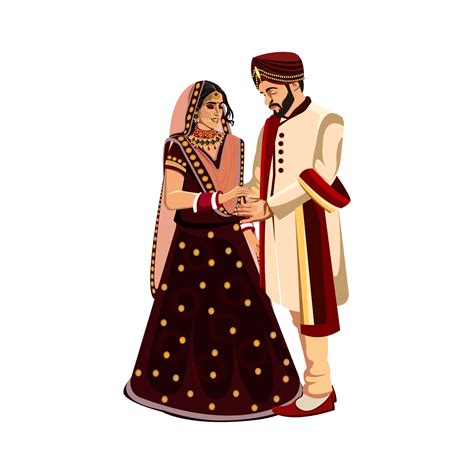 Indian Wedding Couple Character Bride And Groom 12011848 Png