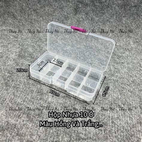 Hộp Nhựa 10 Ngăn Tiện Dụng đựng Mi Fan Nail Móng Trang Sức Phụ Kiện
