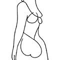 Nude Woman Line Art Woman Nude Line Drawing Abstract Female Line Art