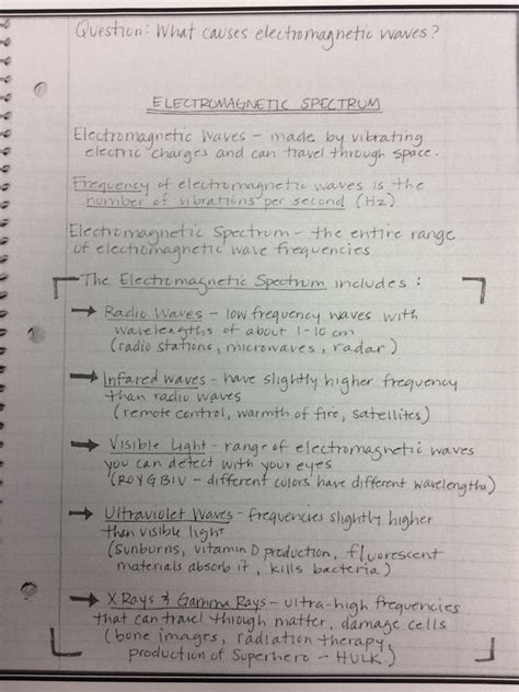 The Electromagnetic Spectrum Worksheet E Street Light