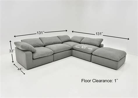 Cloud Sectional Sofa with Chaise - Gray | Home Furniture