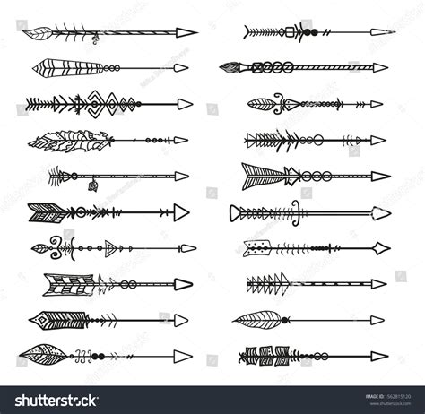 Hand Drawn Ornate Arrow Abstract Elements Stock Vector Royalty Free