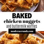 Crispy Baked Chicken And Waffles With Sriracha Honey Modern Crumb