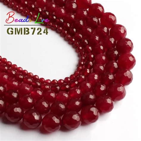 Wholesale Faceted Red Chalcedony Stone Round Loose Beads For Jewelry