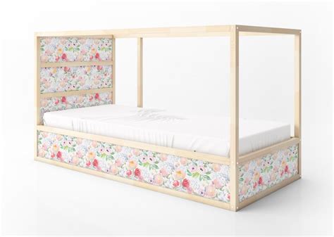 IKEA KURA BED Watercolor Decals Garden Flowers Sticker Etsy