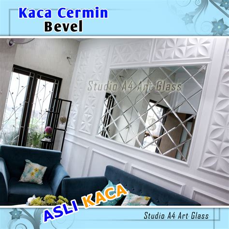 Jual CERMIN BEVEL CUSTOM 110 X 60 CM TEBAL 3 MILI BEVEL 1CM Kaca Custom