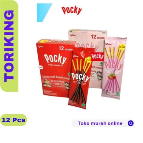 Jual Glico Pocky Single Coklat Strawberry Box Isi Pcs Shopee