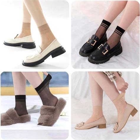 6 Pairs Women S Ankle Sheer Nylon Socks Nude Black Summer Thin Soft Tight Hosiery With