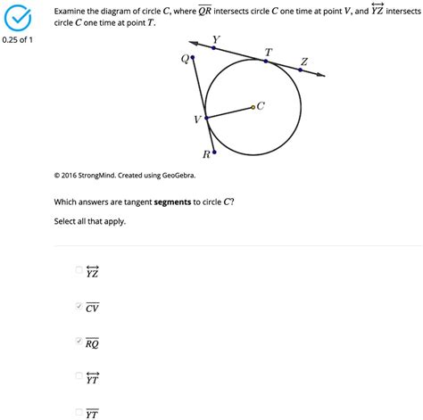 Solved Please Help Which Answers Are Tangent Segments To Circle C