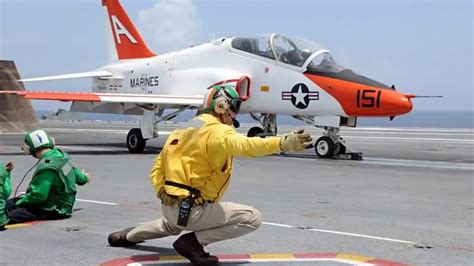 Yellow Shirts Aircraft Carrier Catapult Officers Slideshow Youtube