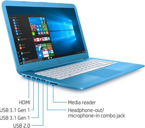 Hp Stream Ax Sa Intel Celeron Laptop Gb Emmc Blue