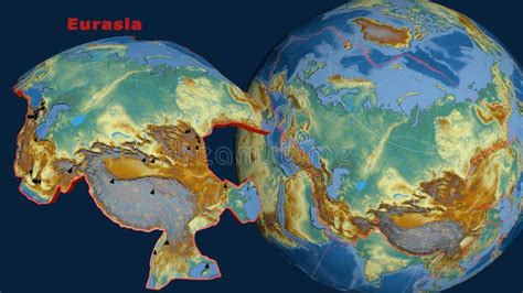 Eurasian Plate - Boundaries. Physical Map Stock Illustration - Illustration of lithosphere ...