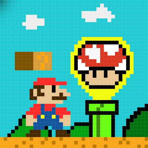 Mario Mushroom Pixel Art