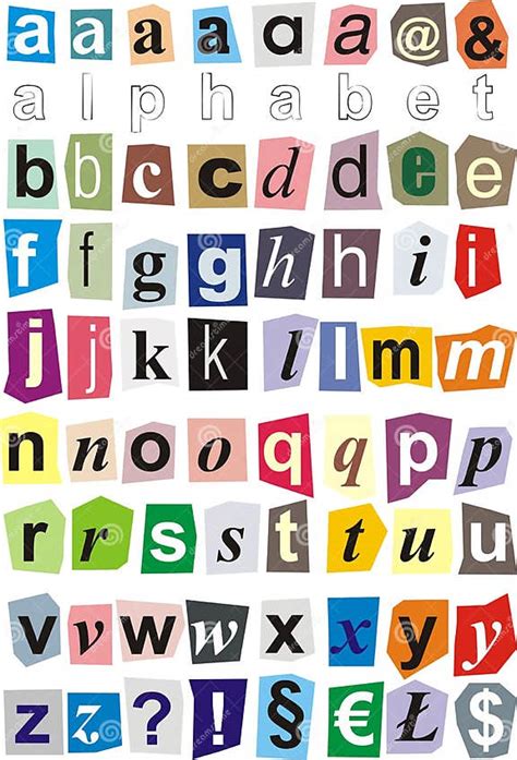 Alphabet Cut Out Of Paper Small Letters Stock Vector Illustration