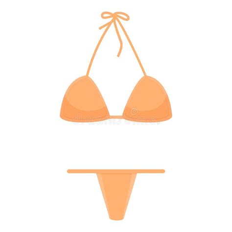 Orange Bikini Top And Bottom Isolated On White Background Stock Vector Illustration Of Ocean
