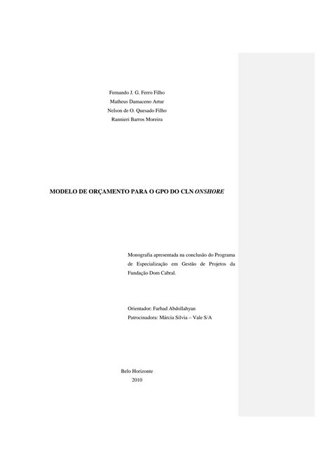 SOLUTION: Modelo de orcamento para o gpo do cln on - Studypool