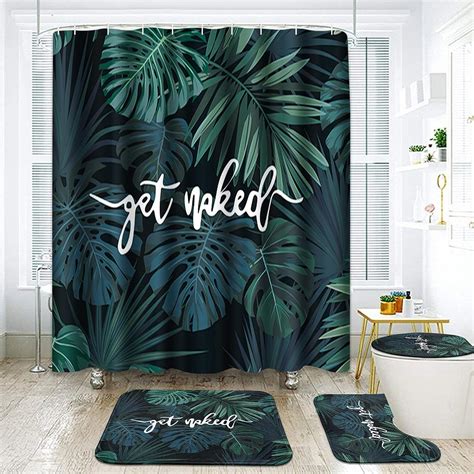 Amazon Arttown Green Bathroom Sets With Shower Curtain And Rugs