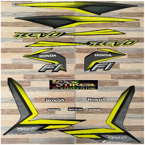 Jual Striping Original Honda Revo Fi Cw Hitam Hijau Tahun