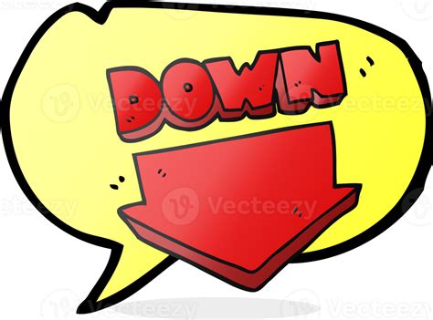 Hand Drawn Speech Bubble Cartoon Down Arrow Symbol 45074124 Png