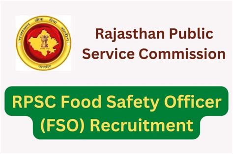 Rpsc Fso Recruitment 2022 Food Safety Officer Govt Job Notification