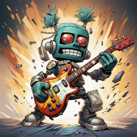 Robot Guitarist Stock Illustrations 113 Robot Guitarist Stock