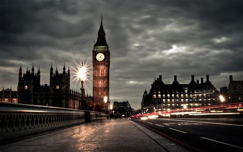 Fondos de pantalla Londres Paisaje urbano noche larga exposición