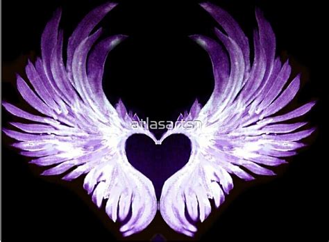 Purple Angel Heart Wings 2 Art Prints By Atlasartsn Redbubble