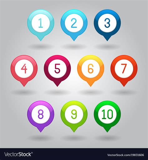 Map Markers With Numbers Eps10 Royalty Free Vector Image