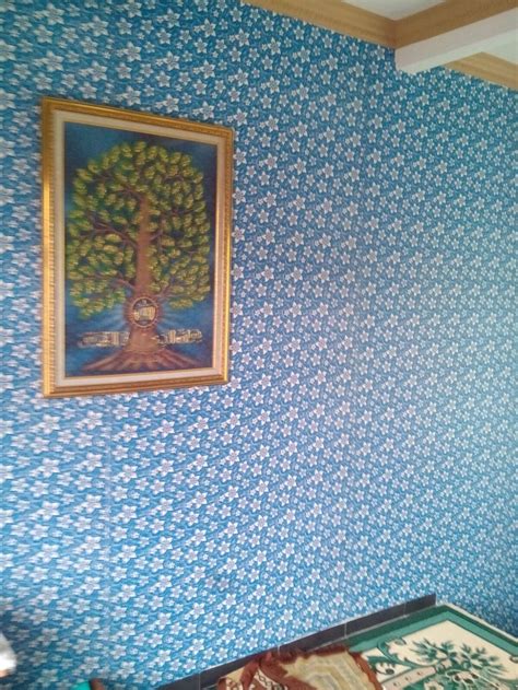 Jual Wallpaper Dinding Motif Batik Kupu Biru Tua Di Lapak Samju Gallery