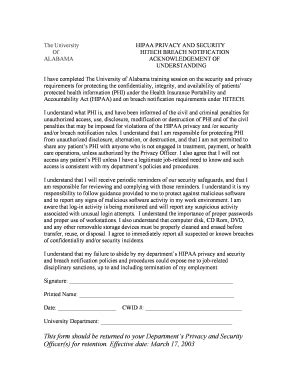 Fillable Online Hipaa Ua This Form Should Be Returned To Your