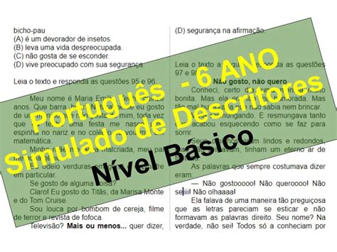 Atividade Simulado De Portugu S Para Ano Desafios Matem Ticos