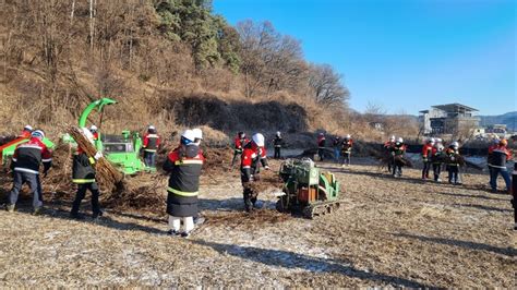 북부산림청 영농부산물 파쇄 캠페인산불 예방